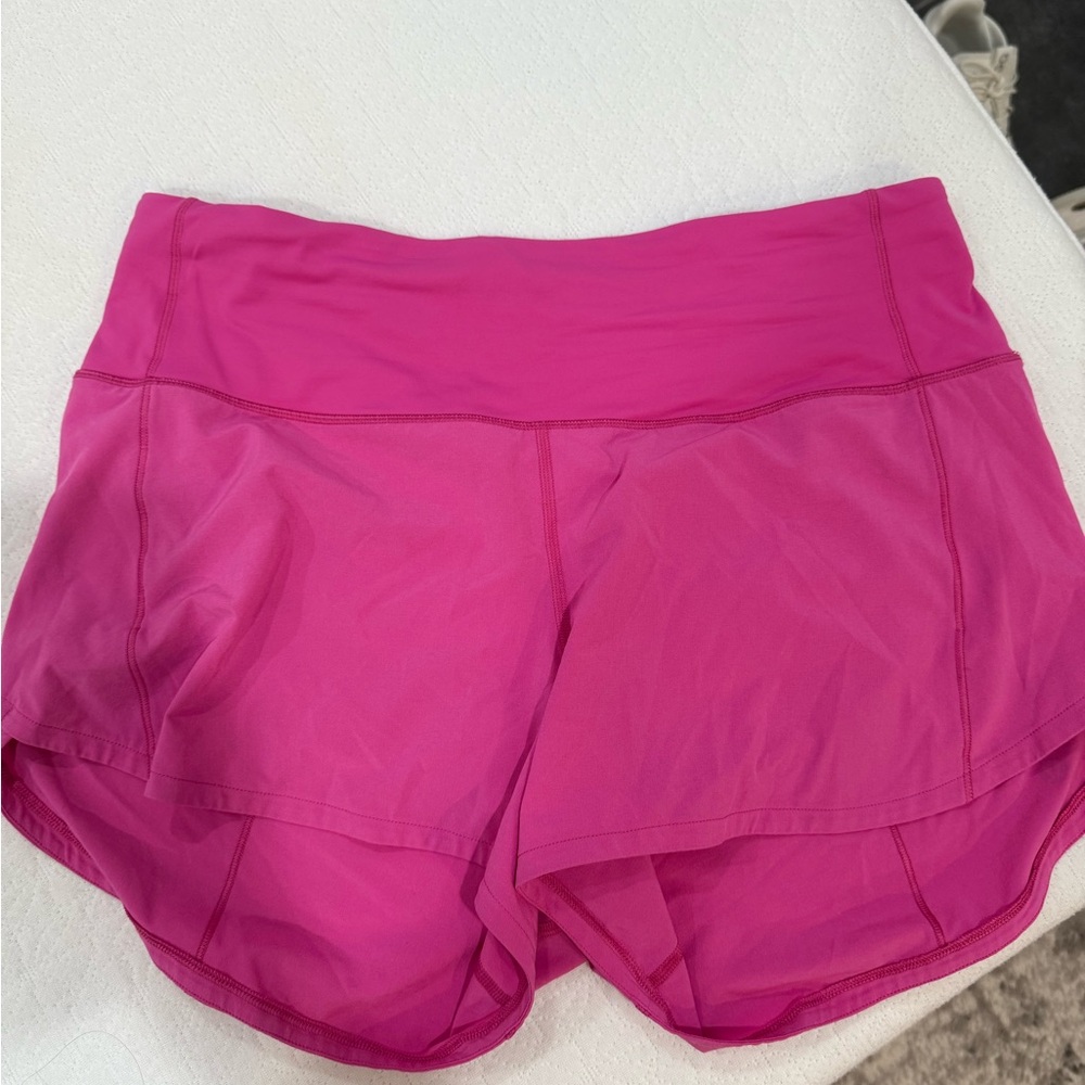 Pink Speed Up High Rise Lined Lululemon Shorts